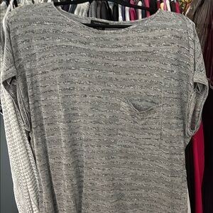 Gray Relaxed Ribbed Short Sleeve T-Shirt